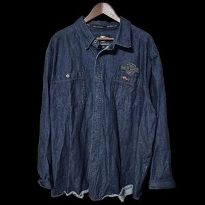3XL Harley Davidson Denim Long Sleeve Shirt